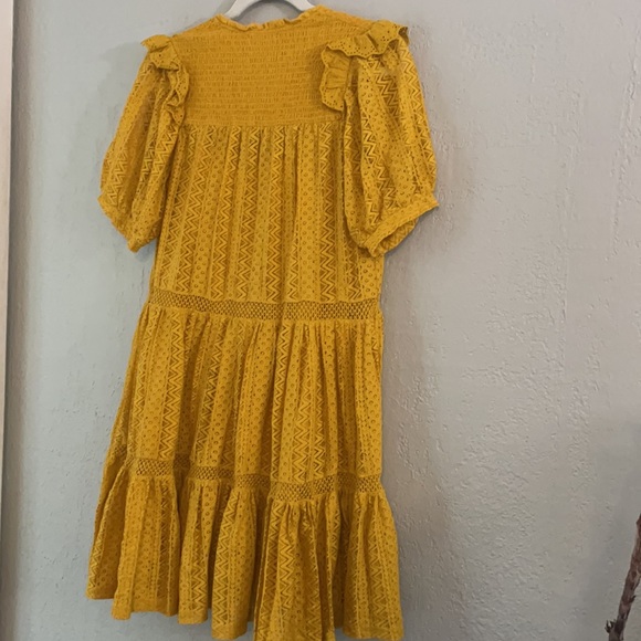Mango Bohemian Tiered Smock Dress in Mustard - Picture 12 of 13